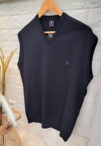 Kamizelka męska sweterkowa dekolt serek plus size