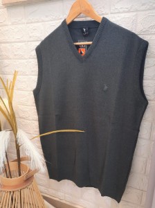 Kamizelka męska sweterkowa dekolt serek plus size