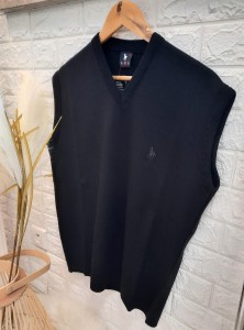 Kamizelka męska sweterkowa dekolt serek plus size