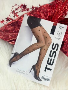 Rajstopy wzorzyste SWEET w serduszka i kropki