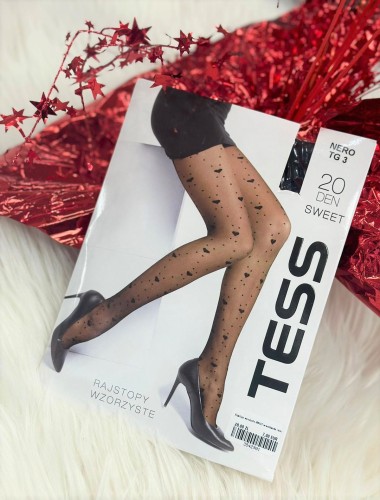 Rajstopy wzorzyste SWEET w serduszka i kropki