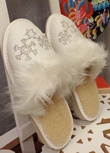 Pantofle damskie ocieplane