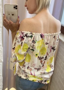 Bluzka damska hiszpanka wzór kwiaty
