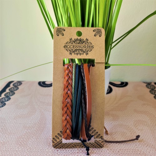 Komplet kolorowych męskich bransoletek 3szt