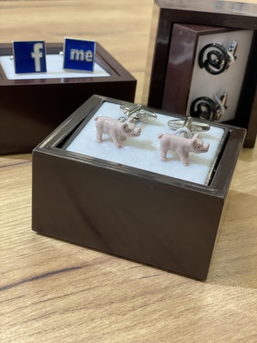 Spinki do mankietów w kształcie świnek