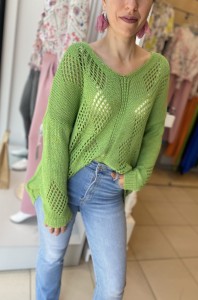 Sweter damski ażurowy ze wzorem