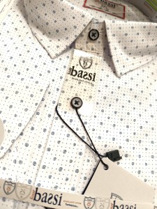 Koszula męska długi rękaw wzór kropki i ślimaki