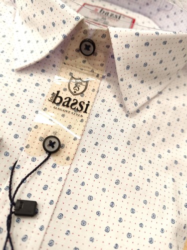 Koszula męska długi rękaw wzór kropki i ślimaki