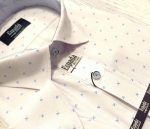 Koszula męska regular fit struktura w niebieski wzór 