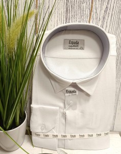 Koszula męska biała ze strukturą REGULAR FIT