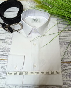 Koszula męska SLIM FIT długi rękaw biały guzik 