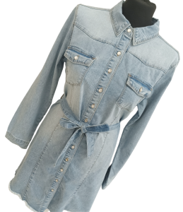 Sukienka jeans z paseczkiem 