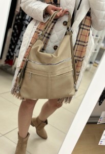 Plecako-torebka eko skóra trzy zamki na przodzie