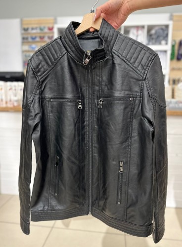 Kurtka męska eko skóra na stójce