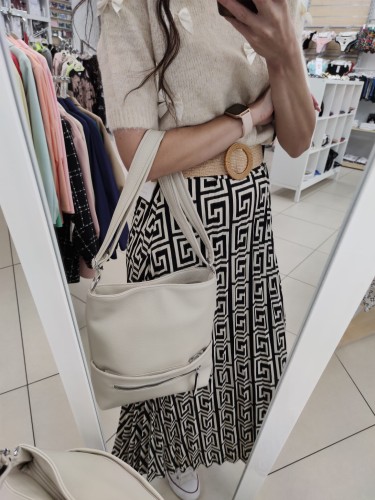 Torebka damska listonoszka dwie kieszonki z przodu logo FRANCIS