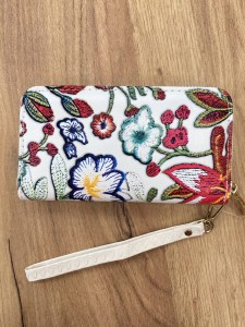 Portfel damski w kwiaty prostokątny 