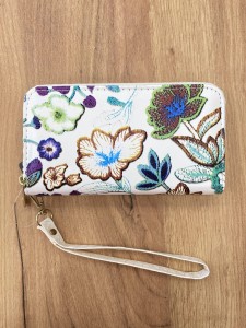 Portfel damski w kwiaty prostokątny 