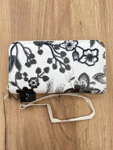 Portfel damski w kwiaty prostokątny 