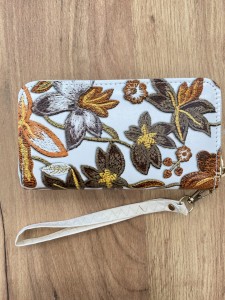 Portfel damski w kwiaty prostokątny 
