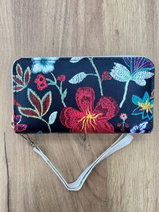 Portfel damski w kwiaty prostokątny 