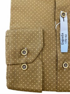 Koszula męska jasno-brązowa w drobny wzór REGULAR FIT 