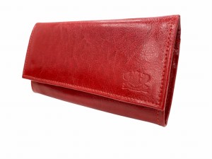 Portfel damski skóra naturalna poziom zamek na drobne