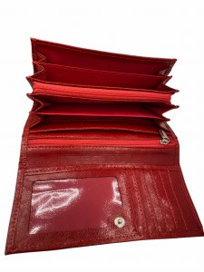 Portfel damski skóra naturalna poziom zamek na drobne