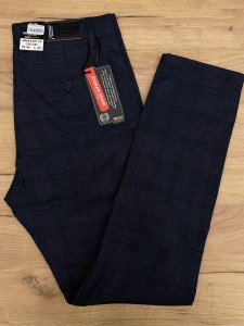 Spodnie męskie eleganckie grafitowe w lekką kratę L:32