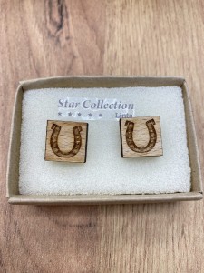 Spinki do mankietów drewniane Podkowa