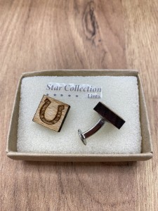 Spinki do mankietów drewniane Podkowa