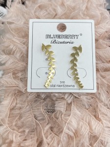 Kolczyki zapięcie angielskie gałązka 