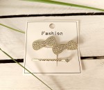 Komplet spinka z podwójną kokardą z cyrkonia oraz wsuwka 