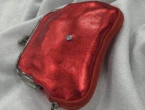 Portmonetka damska kryształ  dwie komory zatrzask i zamek