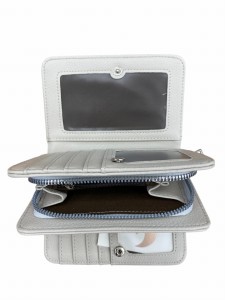 Portfel damski poziomy lakierowany z cyrkoniami