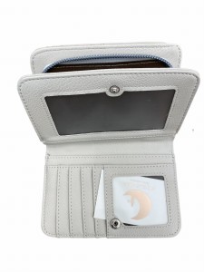 Portfel damski poziomy lakierowany z cyrkoniami