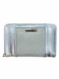 Portfel damski poziomy lakierowany z cyrkoniami