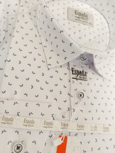 Koszula biała długi rękaw drobny wzór długi rękaw REGULAR FIT 