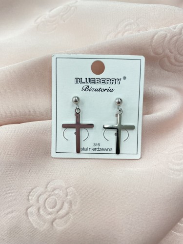 Kolczyki damskie krzyżyk 