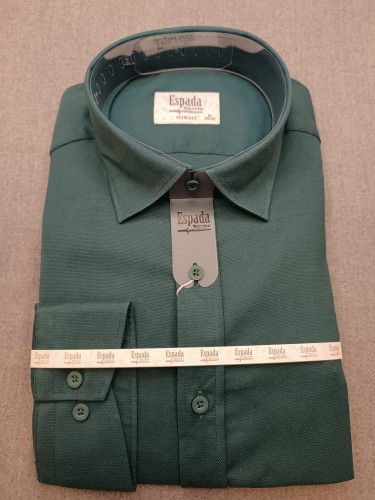 Koszula męska z długim rękawem mikro wzór SILM FIT ELASTAN