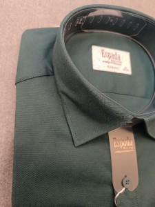 Koszula męska z długim rękawem mikro wzór SILM FIT ELASTAN