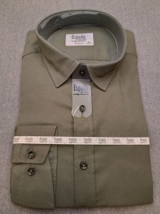 Koszula męska z długim rękawem mikro wzór SILM FIT ELASTAN