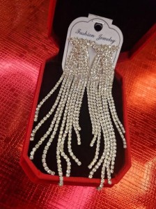 Kolczyki długie z frędzlami z cyrkoni