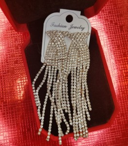 Kolczyki długie z frędzlami z cyrkoni