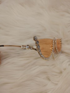 Okulary przeciwsłoneczne damkie wysadzane cyrkoniami