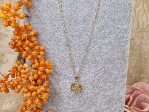 Naszyjnik celebrytka z ażurowym kółkiem baran znak zodiaku