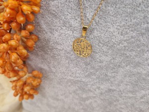 Naszyjnik celebrytka z ażurowym kółkiem baran znak zodiaku