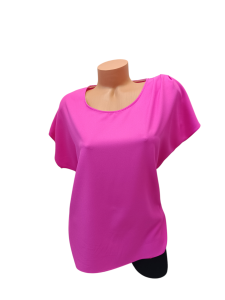 Bluzka damska nietoperz dekolt półkole delikane marszczenie na ramionach 