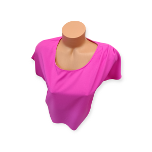 Bluzka damska nietoperz dekolt półkole delikane marszczenie na ramionach 