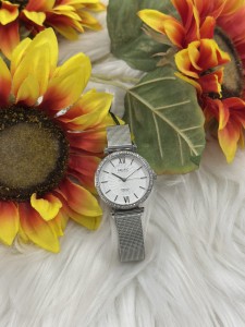 Zegarek damski PACIFIC srebrny na bransolecie cyrkonie na kopercie zdobiona tarcza