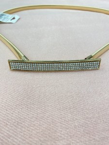 Pasek damski żyłka długa wąska blaszka z cyrkoniami